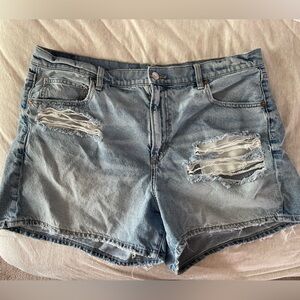 American eagle Distressed Light Blue Denim Shorts